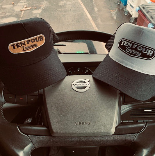 Ten Four Traditional Trucker Cap in Black with Gold Badge