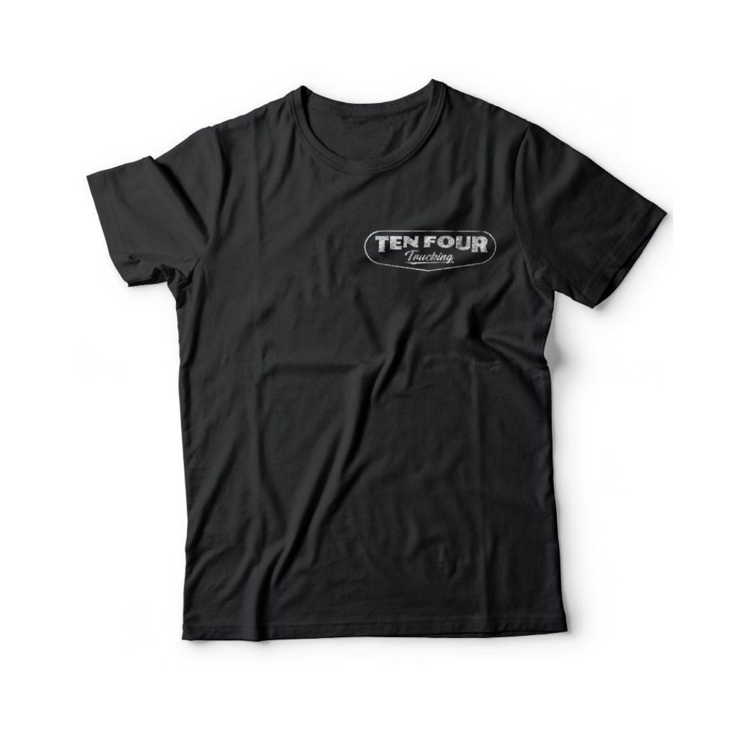 Ten Four Traditional Trucker T Shirt in Black