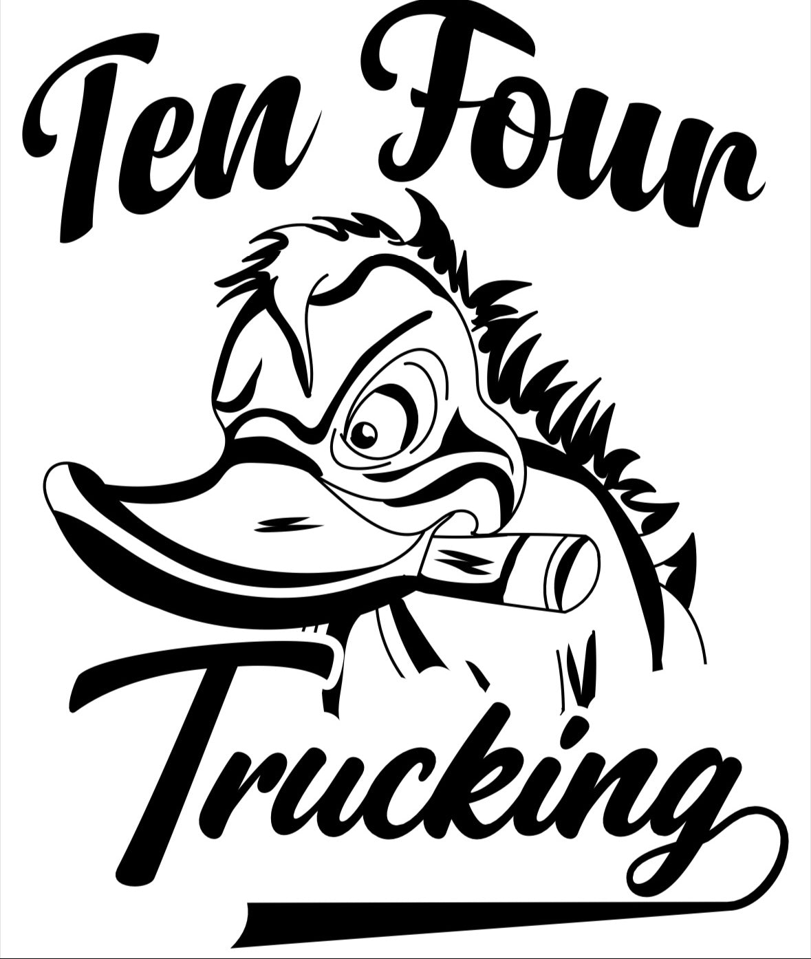 Ten Four Duck Sticker in White