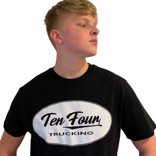 Retro Ten Four Relaxed Fit T Shirt in Black
