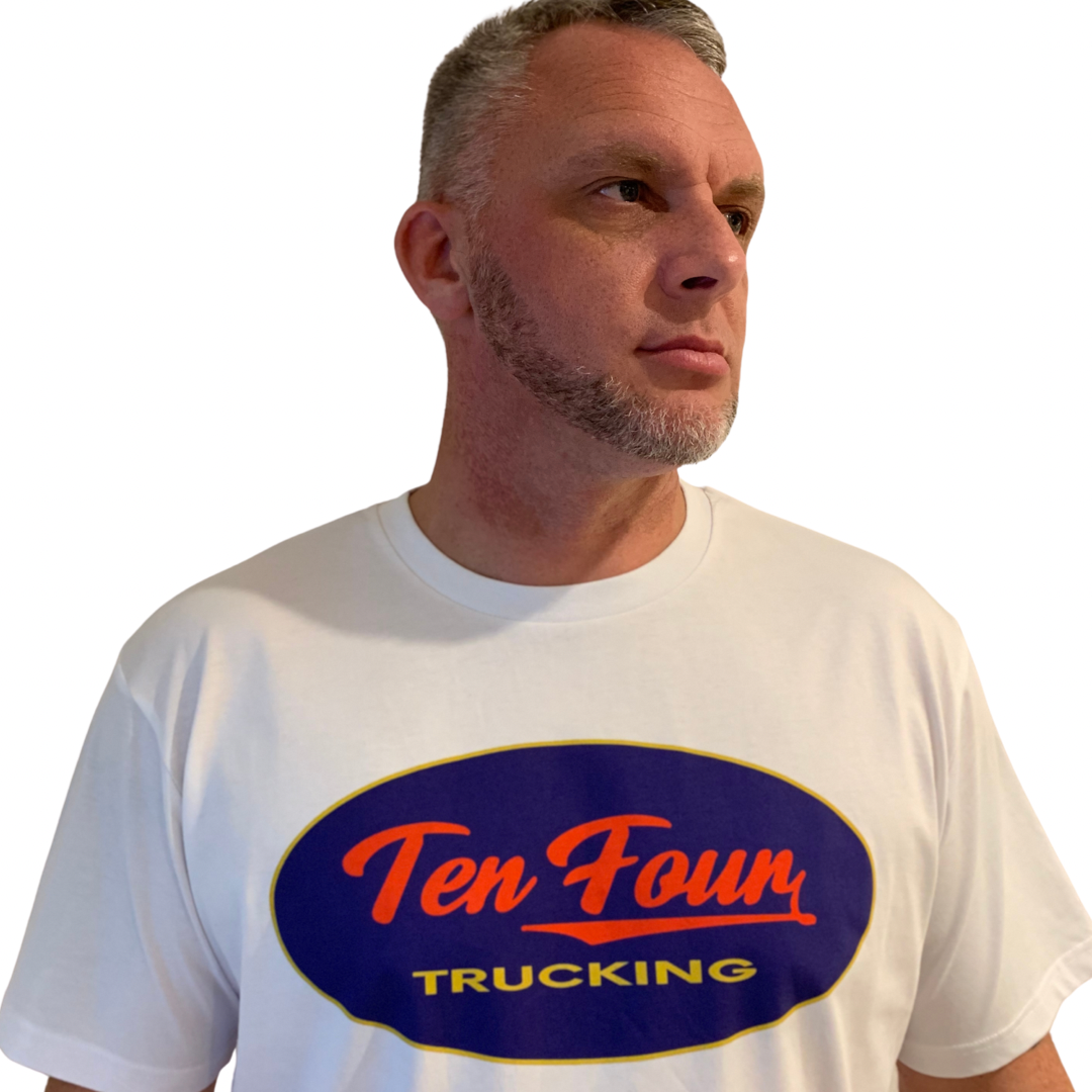 Retro Ten Four Relaxed Fit T Shirt in White