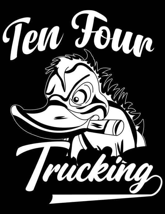 Ten Four Duck Sticker in Black