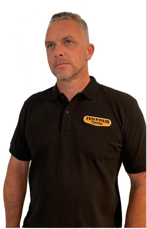 Ladies Ten Four Black Embroidered UNISEX Polo Shirt