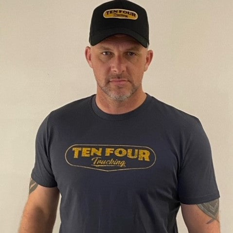 Ten Four Traditional Trucker T Shirt in Dark Ink Grey