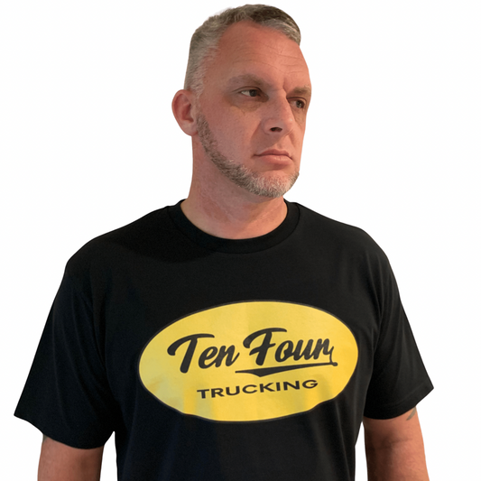 Retro Ten Four Relaxed Fit T Shirt in Black
